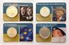 Grote foto de eerste 4 coincards uitgegeven door de knm postzegels en munten nederland