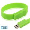 16GB Silicon Bracelets USB 2.0 Flash Disk (Green)