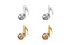Grote foto zilver en goud 2 paar mini muzieknoot oorstekers sieraden tassen en uiterlijk oorbellen
