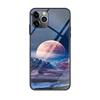 For iPhone 11 Colorful Painted Glass Case(Moon Hill) Default
