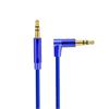 AV01 3.5mm Male to Male Elbow Audio Cable, Length: 2m (Blue)
