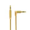 AV01 3.5mm Male to Male Elbow Audio Cable, Length: 50cm(Gold