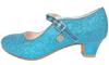 Spaanse schoenen blauw Glamour glitterhartje Maat 25 - binne