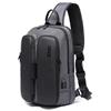 BANGE Fashion Casual schoudertas Outdoor USB Borst Bag (grij