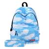 Cloud Pattern Print Travel Backpack School Shoulders Bag wit