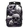 Cross Skull Pattern Print Travel Backpack School Shoulders B
