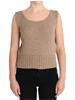 PINK MEMORIES Beige Cotton Knitted Sleeveless Sweater One Si