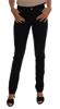 Grote foto versace jeans black cotton stretch slim denim pants w26 kleding dames spijkerbroeken en jeans