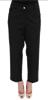 BENCIVENGA Black Wool Capri Dress Pants IT52 | XL