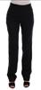 Ermanno Scervino Black Wool Straight Formal Pants IT44|L