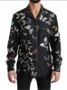 Dolce & Gabbana Black Butterfly Pattern Silk Casual Shirt IT