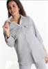 Grey Cotton Jacket With Buttons — ONE SIZE