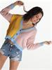 Color Block Cardigan Baby Blue/Yellow/Pink — ONE SIZE