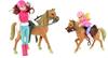 Grote foto horses paard met veulen en twee poppen kinderen en baby speelgoed voor jongens
