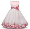 Communie bruidsmeisjes jurk roze wit met bloemen + krans 4-5