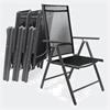 Aluminium 4-delige antracietgrijze stoelenset  hoge rugleuni