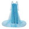 Elsa jurk IJskoningin blauw Deluxe + GRATIS kroon 4-5 jaar,