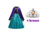 Frozen 2 Anna jurk paarse / turquoise cape - gratis kroon La