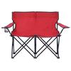 Grote foto vidaxl campingstoel 2 zits inklapbaar staal en stof rood caravans en kamperen kampeertoebehoren