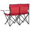 Grote foto vidaxl campingstoel 2 zits inklapbaar staal en stof rood caravans en kamperen kampeertoebehoren