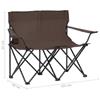 Grote foto vidaxl campingstoel 2 zits inklapbaar staal en stof taupe caravans en kamperen kampeertoebehoren