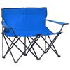 Grote foto vidaxl campingstoel 2 zits inklapbaar staal en stof blauw caravans en kamperen kampeertoebehoren