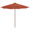 Parasol met houten paal 300 cm terracotta - gratis levering