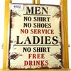 Online Veiling: Metalen bord men/ladies