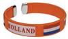 Oranje armband met tekst Holland en Nederlandse vlag