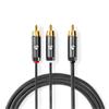 Subwoofer male-2x RCA male Cable 3.00m Subwoofer Cable 3.00m