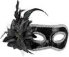 Venetiaans masker met zwarte bloem  15 st