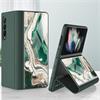 Samsung Galaxy Z Fold 3 Flip Case Leer Hoesje Marmer - Groen