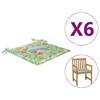 vidaXL Coussins de chaise de jardin 6pcs Motif feuille 50x50