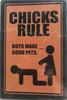 Metalen bordje | Chicks rules — 1 bordje