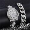 Diamanten horloge met armband voor dames - luxe strass quart