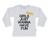 T-Shirt girls just wanna have fun 50/56 / lange mouw / wit