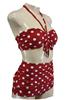 Grote foto aloha beachwear bandeau bikini red dots vintage high waist kleding dames badmode en zwemkleding