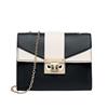 Handtas in contrasterende kleur met gouden ketting - Schoude