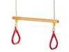 Déko-Play trapeze met massief kunststof ringen rood