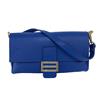 JESSICA baguette handtas blauw Italiaans leer