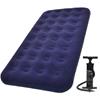 vidaXL Luchtbed Bevlokt Blauw 191 x 99 x 22 cm + Pomp