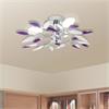 vidaXL Plafondlamp witte en paarse acryl kristal bladeren 3x