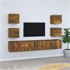 vidaXL 7-delige Tv-meubelset bewerkt hout gerookt eikenkleur