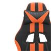 Grote foto vidaxl chaise de jeu avec repose pied noir et orange similic huis en inrichting stoelen