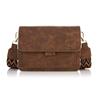 Schoudertas Sophie donkerbruin - tas met suède look - luxe s