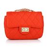Schoudertas Beau rood/oranje - tas van imitatieleer - gewatt