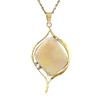 Gouden hanger met opaal en diamant 14 krt