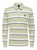 Hector Reg Stripe Logo Polo Groen Wit Kledingmaat : XS