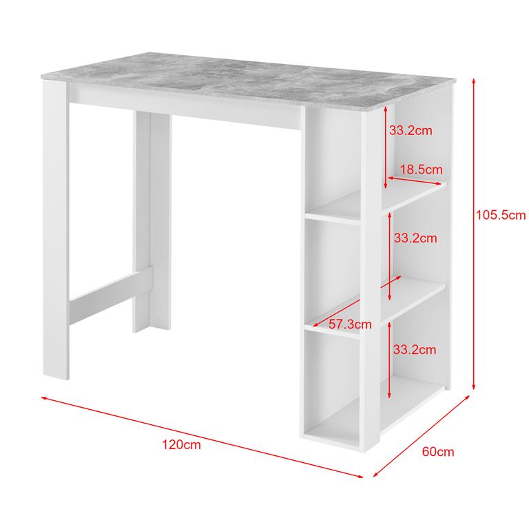 Bartafel met 3 planken 110x50x103 cm eikenkleurig vanaf € 88,99 (april 2026