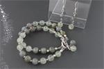 LABRADORIET - PREHNIET armband/oorhanger-set